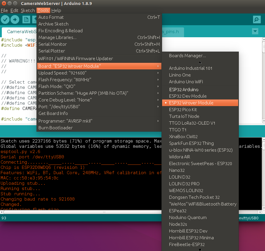 Arduino IDE配置esp32-cam开发环境