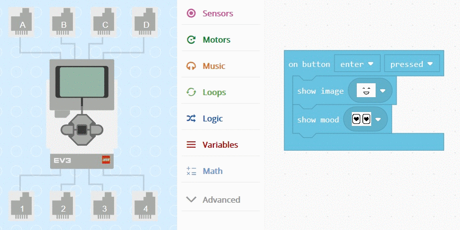 适用于LEGO EV3的Microsoft MakeCode