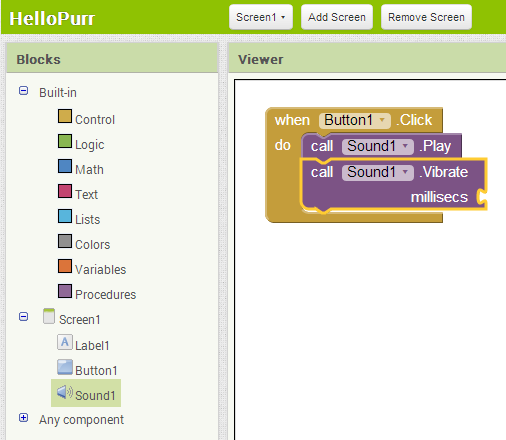 App Inventor 编程实例及指南-第1章 hello猫咪