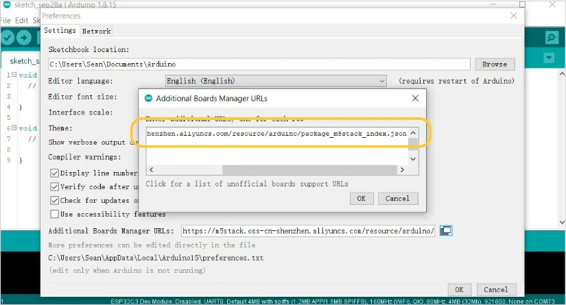 M5Core Arduino IDE环境搭建