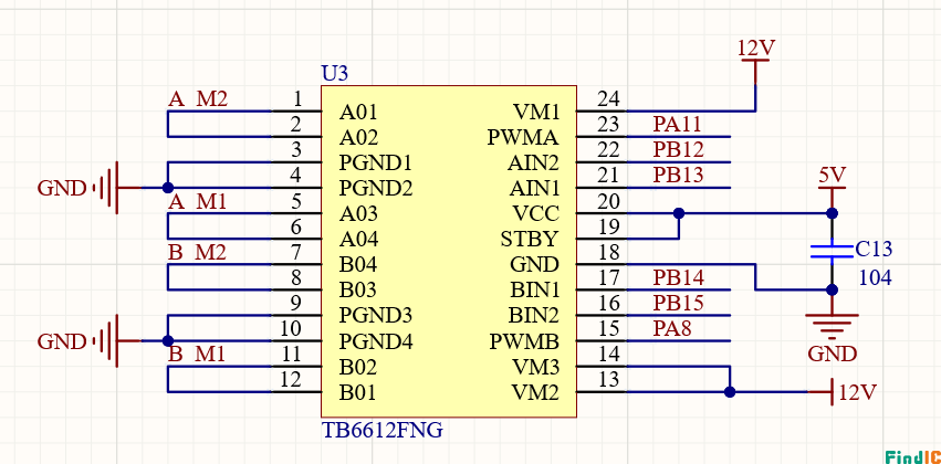 电机驱动芯片TB6612的内部结构及应用