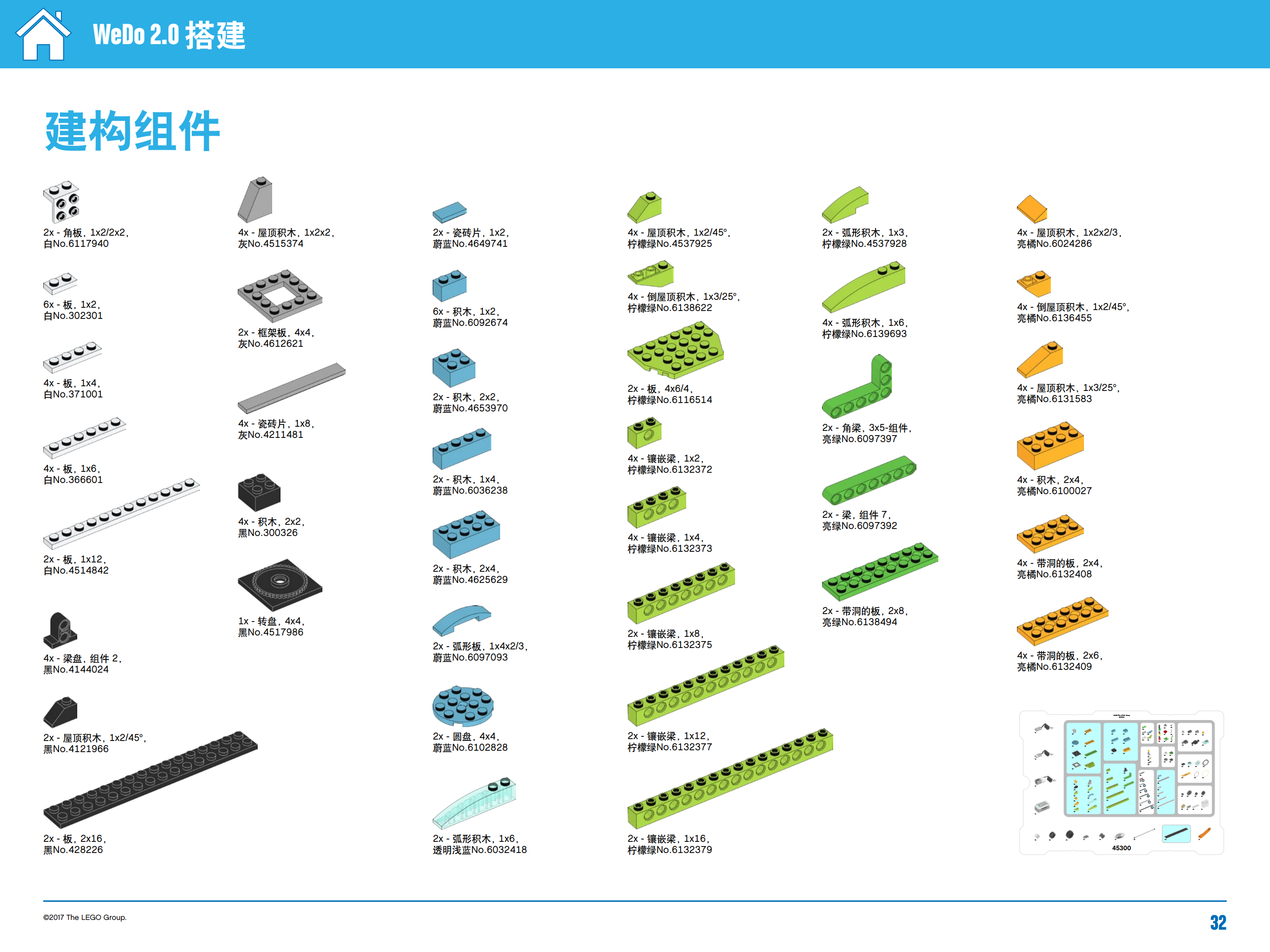 Wedo2.0 零件清单