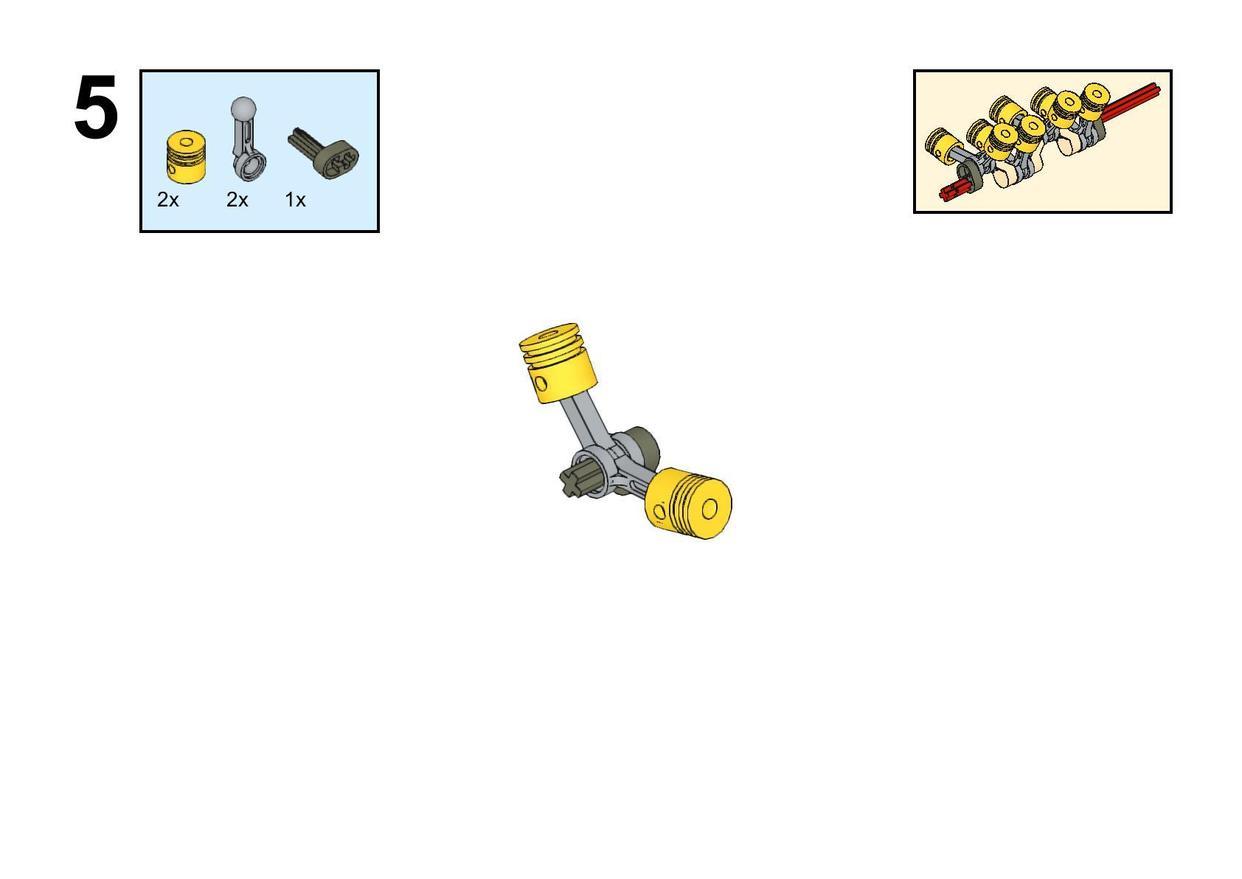 乐高积木拼装V8发动机演示发动机运行原理