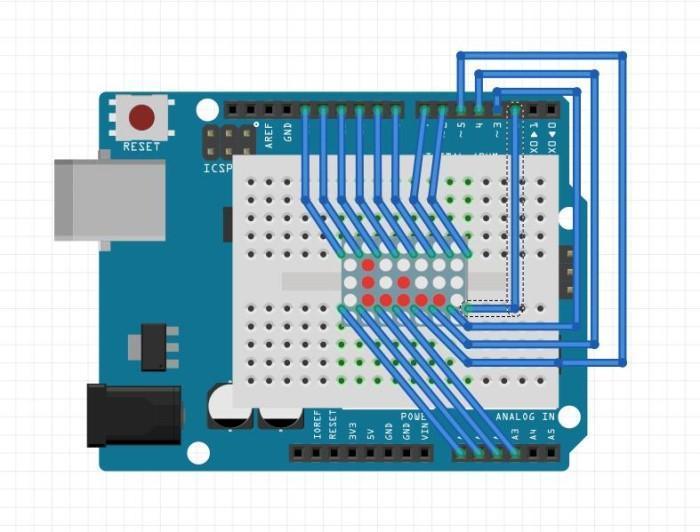 Arduino 驱动 8×8 LED点阵屏