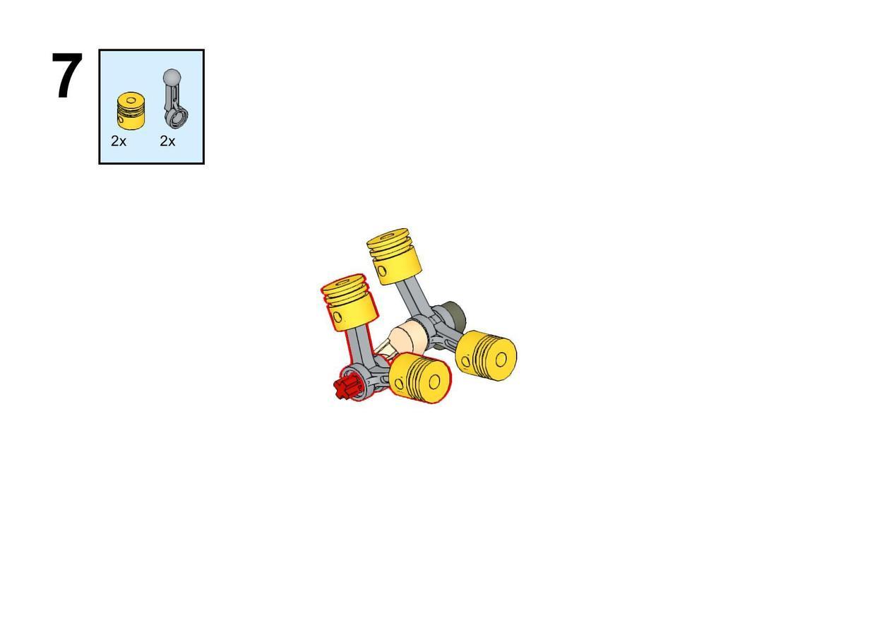乐高积木拼装V8发动机演示发动机运行原理