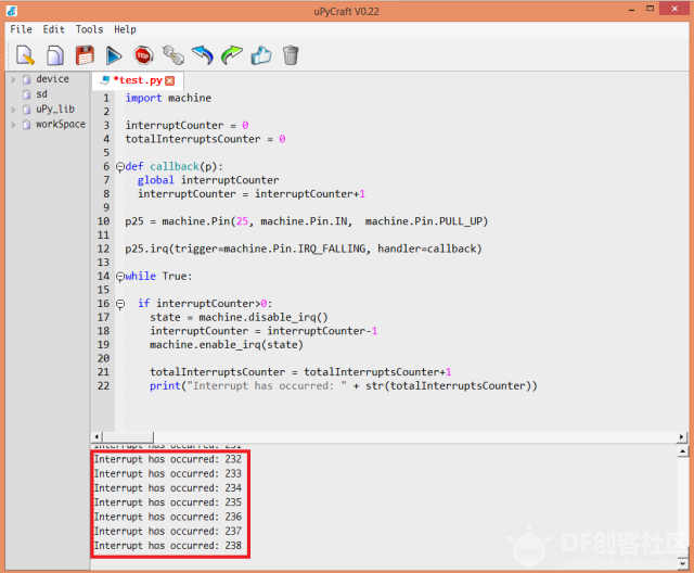 ESP32 MicroPython外部引脚中断处理
