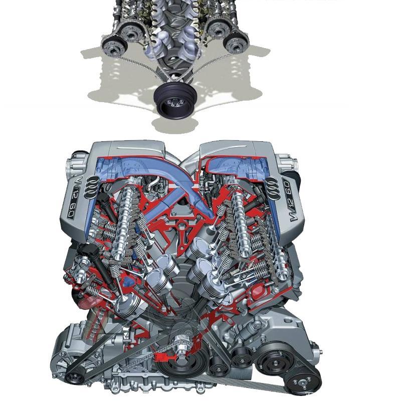 乐高积木拼装V8发动机演示发动机运行原理