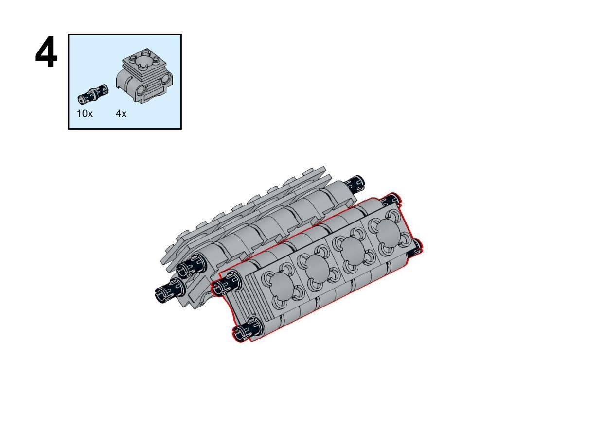 乐高积木拼装V8发动机演示发动机运行原理