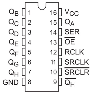 Arduino 8×8 共阳极LED点阵显示(74HC595)
