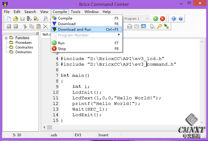 imgFile 在BricxCC中用原生C++语言为EV3编程