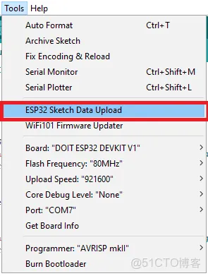 ESP32草图数据上传Arduino IDE SPIFFS FS文件系统 Arduino IDE中安装ESP32文件系统上载器插件